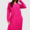 Robe Pull Premium à Col V -BOOHO Kleidung Magasin gzz42703 hot20pink xl