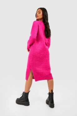 Robe Pull Premium à Col V -BOOHO Kleidung Magasin gzz42703 hot20pink xl 1