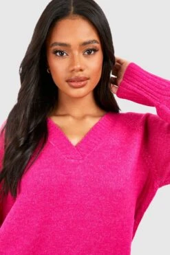 Robe Pull Premium à Col V -BOOHO Kleidung Magasin gzz42703 hot20pink xl 3