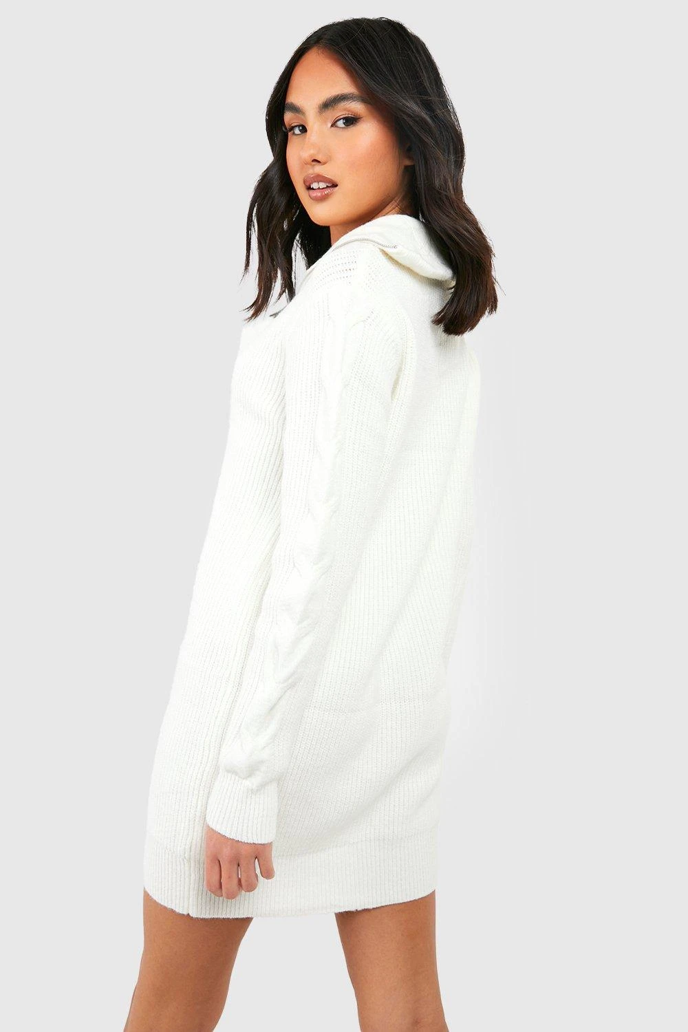 Robe Pull Zippée En Maille Torsadée Premium 4 Robe Pull Zippée En Maille Torsadée Premium – Image 2