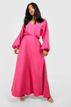 BOOHOO Petite - Robe Portefeuille à Manches Larges