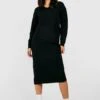Robe Longue En Maille à Col V -BOOHO Kleidung Magasin gzz43694 black xl