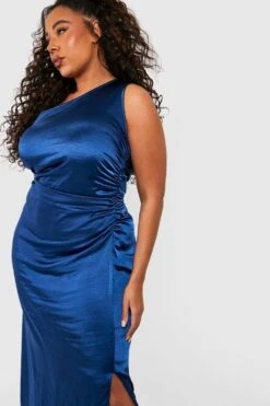 Grande Taille - Robe Asymétrique Satinée -BOOHO Kleidung Magasin gzz43966 navy xl 3