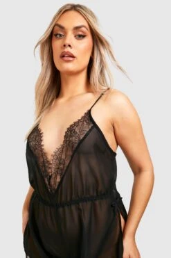 Grande Taille - Robe à Bordure En Dentelle -BOOHO Kleidung Magasin gzz43983 black xl 3