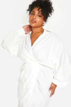 Grande Taille - Robe Chemise Mi-longue -BOOHO Kleidung Magasin gzz44069 white xl 3
