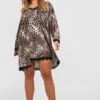 Grande Taille - Robe De Chambre à Imprimé Léopard -BOOHO Kleidung Magasin gzz44112 brown xl