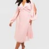 Grande Taille - Robe Patineuse Plissée Torsadée -BOOHO Kleidung Magasin gzz44123 blush xl