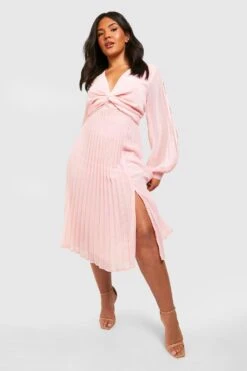 Grande Taille - Robe Patineuse Plissée Torsadée -BOOHO Kleidung Magasin gzz44123 blush xl 2