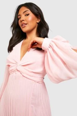 Grande Taille - Robe Patineuse Plissée Torsadée -BOOHO Kleidung Magasin gzz44123 blush xl 3