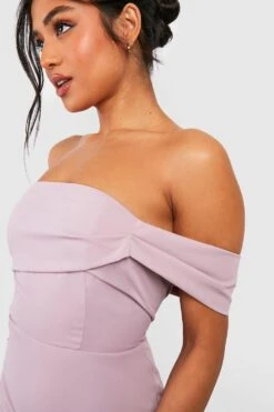 Petite - Robe De Demoiselle D'honneur Longue épaules Dénudées -BOOHO Kleidung Magasin gzz44214 mauve xl 3