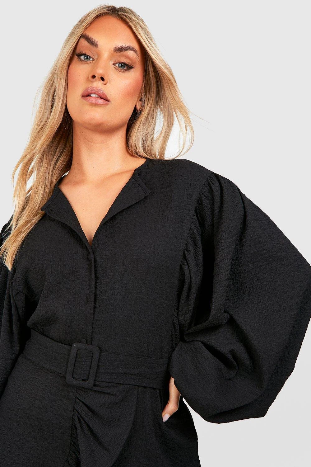 Grande Taille - Robe Patineuse Texturée à Volants 6 Grande Taille - Robe Patineuse Texturée à Volants – Image 4