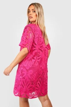 Grande Taille - Robe Premium En Crochet -BOOHO Kleidung Magasin gzz44255 hot20pink xl 1
