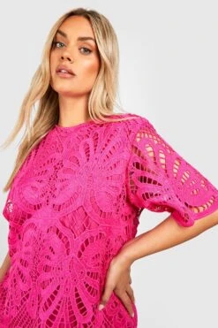 Grande Taille - Robe Premium En Crochet -BOOHO Kleidung Magasin gzz44255 hot20pink xl 3