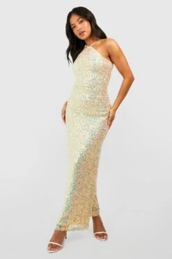 BOOHOO Petite - Robe Longue Pailletée Dos Nu 8 BOOHOO Petite - Robe Longue Pailletée Dos Nu -BOOHO Kleidung Magasin gzz44256 lemon xl 2