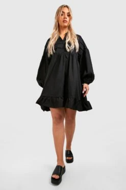 BOOHOO Grande Taille - Robe Chemise à Volants