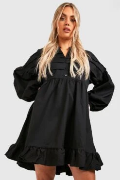 BOOHOO Grande Taille - Robe Chemise à Volants -BOOHO Kleidung Magasin gzz44257 black xl 3
