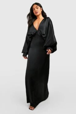 Petite - Robe Longue Satinée -BOOHO Kleidung Magasin gzz44311 black xl 2
