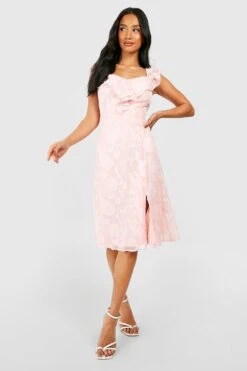 Petite - Robe Mi-longue Fleurie à Volants -BOOHO Kleidung Magasin gzz44331 blush xl 2