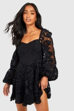 Petite - Robe Patineuse En Dentelle Premium