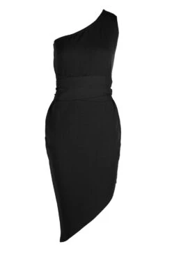 Petite - Robe Moulante Asymétrique En Tissu Recyclé -BOOHO Kleidung Magasin gzz45508 black xl 2