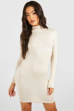 Robe Courte à Col Roulé 8 Robe Courte à Col Roulé -BOOHO Kleidung Magasin gzz45791 stone xl 2