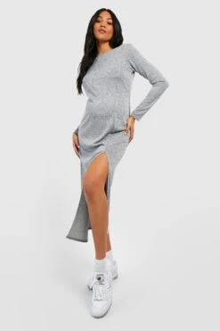 Maternité - Robe De Grossesse Mi-longue -BOOHO Kleidung Magasin gzz45915 grey20marl xl 2