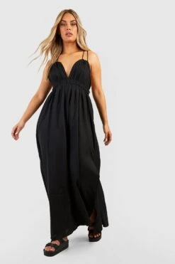 Grande Taille - Robe Longue à Volants -BOOHO Kleidung Magasin gzz46232 black xl 2