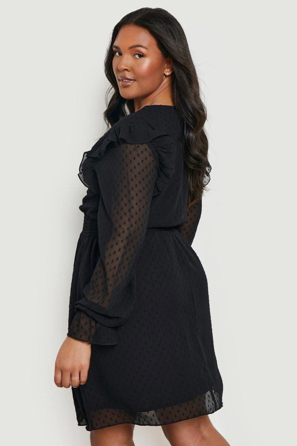 Grande Taille - Robe Plumetis Froncée 4 Grande Taille - Robe Plumetis Froncée – Image 2