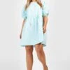 Grande Taille - Robe Babydoll à Broderies Fleuries -BOOHO Kleidung Magasin gzz46312 baby20blue xl