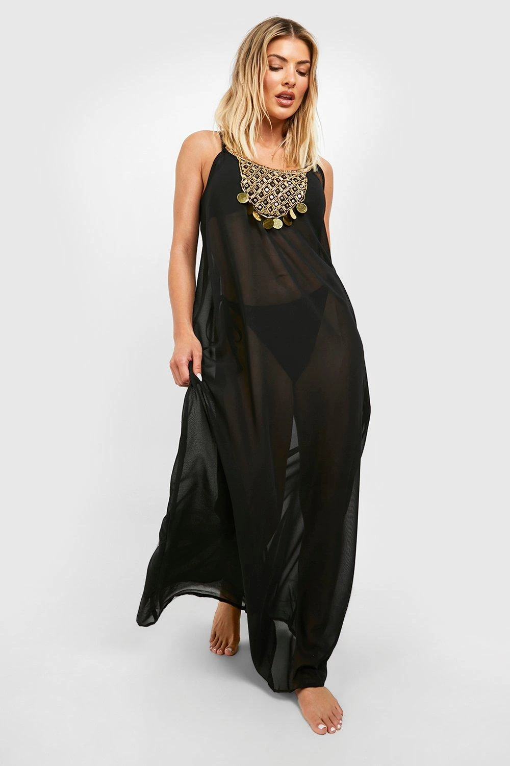 Robe De Plage Longue à Perles 5 Robe De Plage Longue à Perles – Image 3