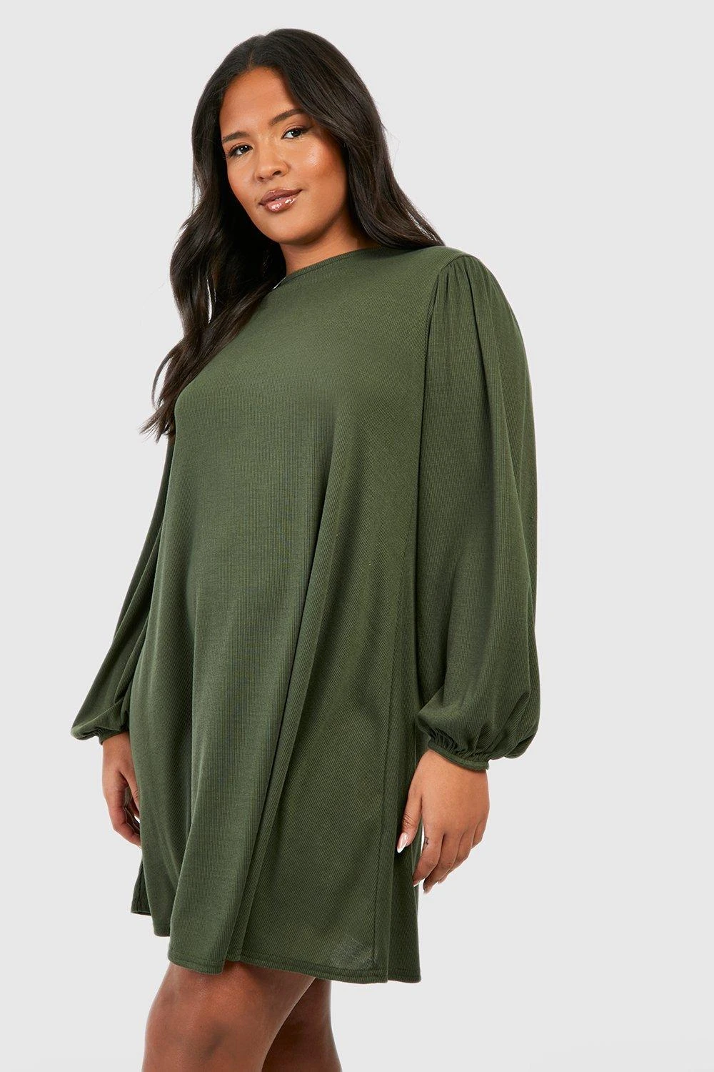 Grande Taille - Robe Droite Côtelée 5 Grande Taille - Robe Droite Côtelée – Image 3