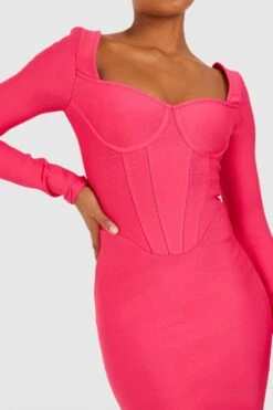 Tall - Robe Courte à Manches Longues -BOOHO Kleidung Magasin gzz46573 pink xl 3