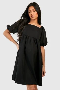 Maternité - Robe De Grossesse Babydoll à Manches Bouffantes -BOOHO Kleidung Magasin gzz46588 black xl 2