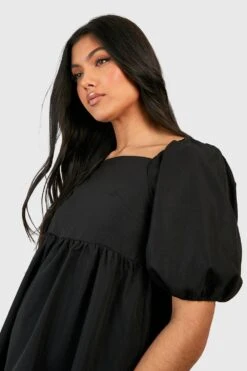 Maternité - Robe De Grossesse Babydoll à Manches Bouffantes -BOOHO Kleidung Magasin gzz46588 black xl 3