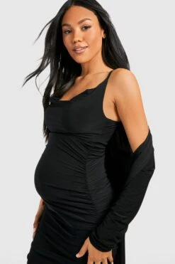 Maternité - Ensemble De Grossesse Avec Robe Et Pardessus -BOOHO Kleidung Magasin gzz46604 black xl 3