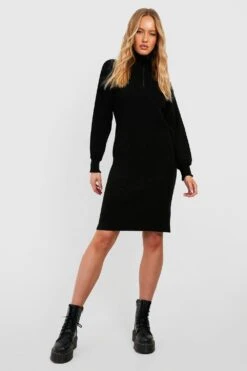 Tall - Robe Pull Zippée -BOOHO Kleidung Magasin gzz46659 black xl 2