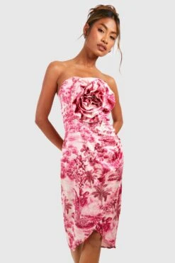 Robe Portefeuille Imprimée à Fleur 3D -BOOHO Kleidung Magasin gzz46693 pink xl 2