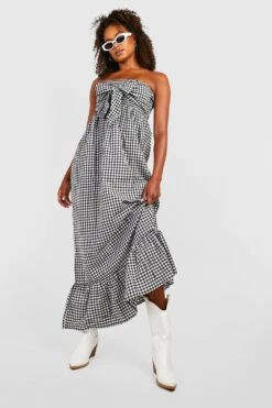 Tall - Robe Longue Nouée à Imprimé Vichy