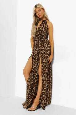 BOOHOO Tall - Robe Léopard Dos Nu