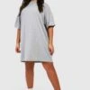 Grande Taille - Robe T-shirt Oversize En Coton 1 Grande Taille - Robe T-shirt Oversize En Coton -BOOHO Kleidung Magasin gzz46936 grey20marl xl