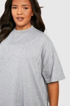 Grande Taille - Robe T-shirt Oversize En Coton -BOOHO Kleidung Magasin gzz46936 grey20marl xl 3