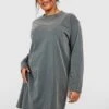 Grande Taille - Robe T-shirt En Coton à Manches Longues 1 Grande Taille - Robe T-shirt En Coton à Manches Longues -BOOHO Kleidung Magasin gzz46939 grey xl