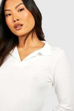 Petite - Robe Côtelée à Ceinture -BOOHO Kleidung Magasin gzz46990 ecru xl 3