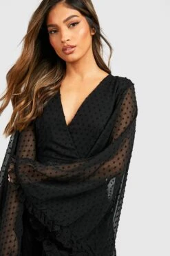 Robe Patineuse à Manches évasées En Mousseline De Soie 9 Robe Patineuse à Manches évasées En Mousseline De Soie -BOOHO Kleidung Magasin gzz47001 black xl 3