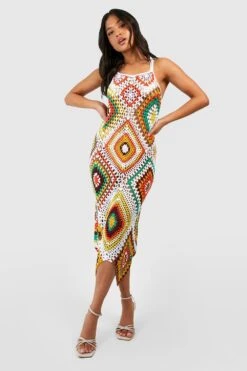 Petite - Robe Longue Premium En Crochet Patchwork -BOOHO Kleidung Magasin gzz47004 ivory xl 2