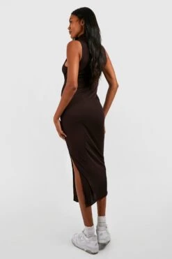 Maternité - Robe De Grossesse Longue à Col Roulé -BOOHO Kleidung Magasin gzz47041 chocolate xl 1