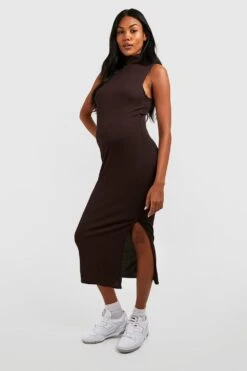 Maternité - Robe De Grossesse Longue à Col Roulé -BOOHO Kleidung Magasin gzz47041 chocolate xl 2