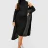 Maternité - Ensemble De Grossesse Avec Robe Mi-longue Et Cardigan -BOOHO Kleidung Magasin gzz47042 black xl