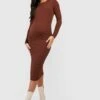Maternité - Robe De Grossesse Texturée -BOOHO Kleidung Magasin gzz47044 chocolate xl