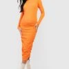 Maternité - Robe De Grossesse Froncée Texturée 1 Maternité - Robe De Grossesse Froncée Texturée -BOOHO Kleidung Magasin gzz47045 orange xl